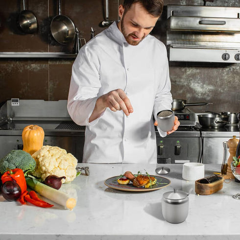 300ml Stainless Steel Sugar Bowl with Lid and Spoon 10 OZ Coffee Seasoning Jar Condiment Pot Spice Container Canister Cruet with Lid and Spoon...