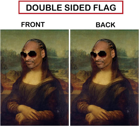 Mona Lisa Garden Flag Vertical Double Sided Funny Meme Flag for Indoor and Outdoor Yard Party Decor 12.5 x 18 Inch...