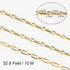 Jabogrii 32.8 Feet 18K Gold Plated Brass Paperclip Jewelry Chains Roll Oval Link Chain for Jewelry Making Gold Necklace Bracelet Chain Bulk for Wo...