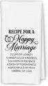 Funny Wedding Anniversary Engagement Gifts for Couples Newlyweds Wife Husband Bride Groom Him Her, Just Married Gifts, Recipe for a Happy Marriage...