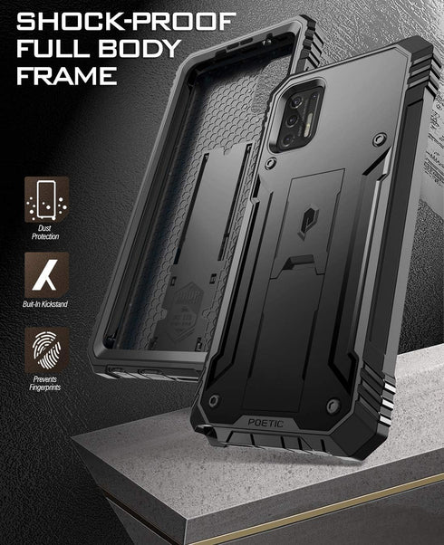 Poetic Revolution Series Case for Moto G Stylus (2021), Full-Body Rugged Dual-Layer Shockproof Protective Cover with Kickstand and Built-in-Screen...