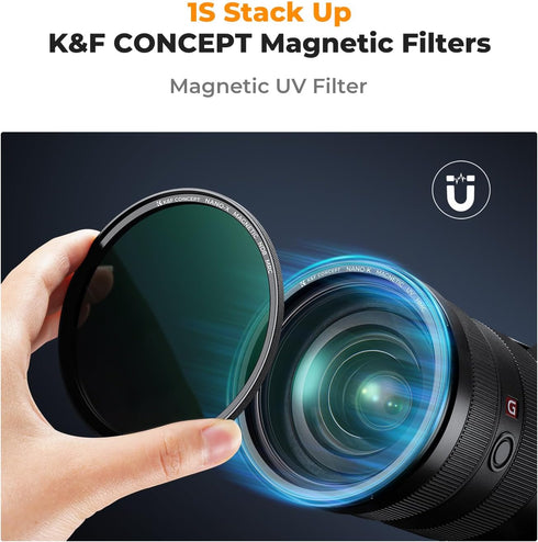 K&F Concept 72mm Magnetic MCUV Lens Protection Filter 18 Multi-Layer Coatings Ultra-Slim UV Lens Filter with Microfiber Cleaning Cloth for Camera ...