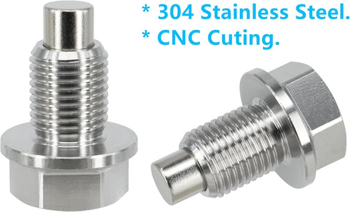 1PC 1/2" x20 Stainless Steel Magnetic Engine Oil Drain Plug Fit Buick Chevrolet Chrysler Ford Dodge GMC Selector Models & Harley-Davidson Transmis...