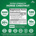 Zazzee Extra Strength Horse Chestnut 10:1 Extract, 3000 mg Strength, 20% Aescins, 4 Month Supply, 120 Vegan Capsules, Concentrated and Standardize...