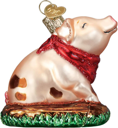Old World Christmas Piggy in The Puddle Ornament, Pink...