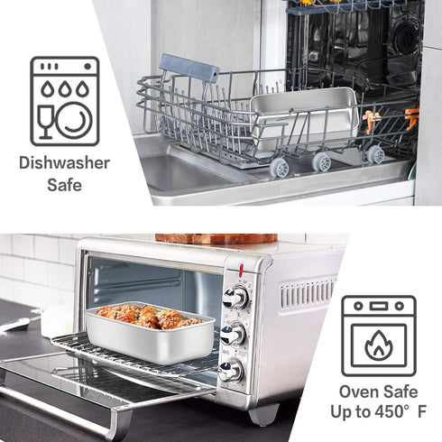 E-far Loaf Pan for Baking Bread, 9 x 5 Inch Stainless Steel Baking Loaf Pan, Metal Bakeware for Bread Meatloaf Cake Brownies, Healthy & Non Toxic,...