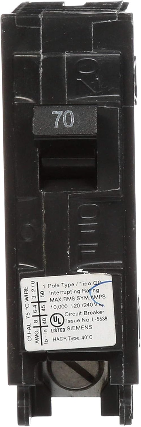 Siemens Q170 70-Amp 1 Pole 120-Volt 10-Kaic Circuit Breaker...