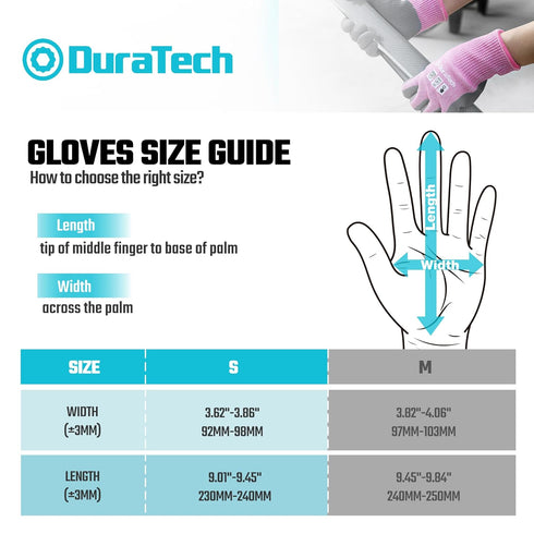 DURATECH A7 Cut Resistant Work Gloves, Sandy Nitrile Coated Palms, Lightweight Cut Proof Gloves with Touch-Screen Compatiblility, Safety Gloves fo...