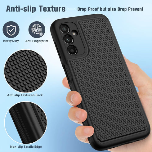 FNTCASE Heavy Duty Protective Case for Samsung Galaxy A14 5G - Shockproof Rugged Military Protection with Non Slip Back (Matte Black)...