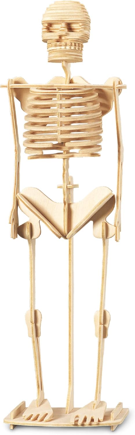 Puzzled 3D Puzzle Human Skeleton Wood Craft Construction Model Kit, Fun & Educational DIY Wooden Toy Assemble Model Unfinished Crafting Hobby Puzz...