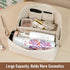 Portable Make Up Bag, Large Capacity Travel Cosmetic Bag, PU Leather Double-layered, Waterproof Portable Leather Makeup Organizer Bag for Skin Car...