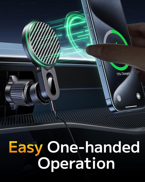 Qifutan for 15W Magsafe Car Mount Charger No Blocking of Air Vent Wireless Car Charger Automotive Accessories Magnetic Phone Holder for Car Fits f...