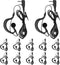 10 Pack Walkie Talkie Earpiece with Mic Ear Piece with Microphone Two Way Radio 2 Pin Ear Hook Single Wire Headset Compatible with Baofeng UV-5R B...
