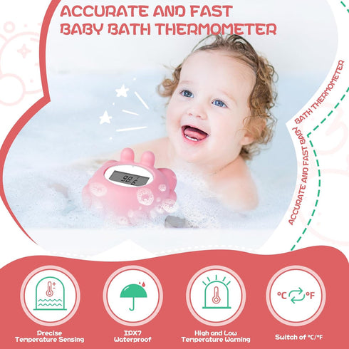 Baby Bath Thermometer Baby Safety, Digital Baby Bath Tub Thermometer with Temperature Alarm, Baby Water Thermometer & Room Thermometer, Baby Bath ...