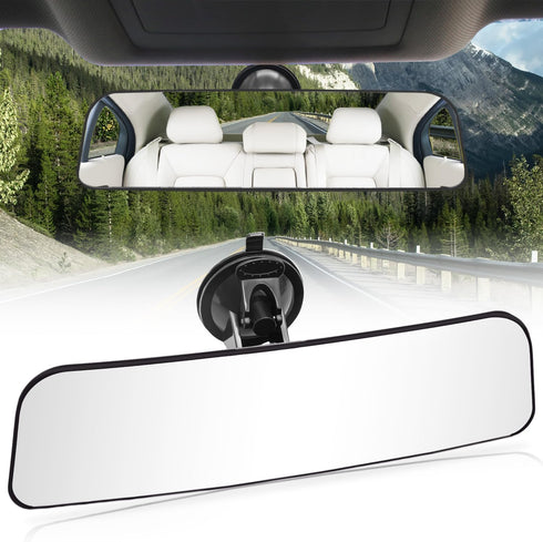 Rear View Mirror,Universal Anti-glare HD Adjustable Car Panoramic Rear View Mirror with Suction Cup(Widen the Field of View-Sector/Trapezoid/Round...