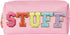 Preppy Patch Stuff Portable Makeup Bag Bulk Pu Leather Cosmetic Bag Waterproof Travel Organizer Zipper Pouch Storage Purse for Women Girls Gift (H...