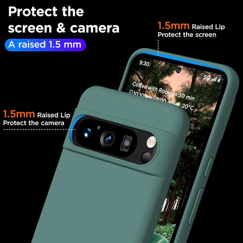 Compatible with Pixel 8 Pro Case, Liquid Silicone Case, Full Body Shockproof Protective Cover,?Soft Microfiber Lining? Slim Thin Phone Case for Go...