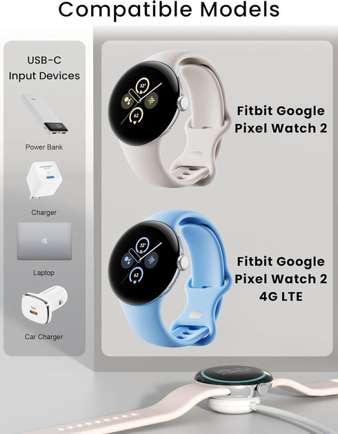 Bicmice Wireless Charger Compatible with Google Pixel Watch 2 Magnetic Charging Cable Stand......