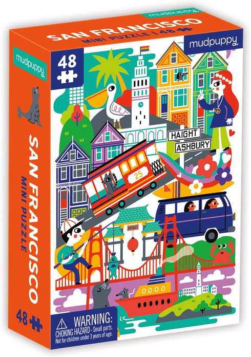 Mudpuppy San Francisco Mini Puzzle, 48 Pieces, 8” x 5.75” – Perfect Family Puzzle for Ages 4+ – Features a Colorful Illustration of Iconic San Fra...