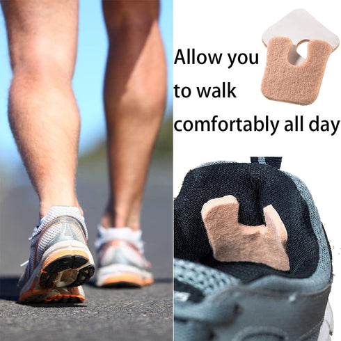 48 Pieces U Shaped Felt Callus Pads Metatarsal Pads Forefoot Foot Pads Pain Relief Foot Cushion Keep Protecting Calluses from Rubbing on Shoes Adh...