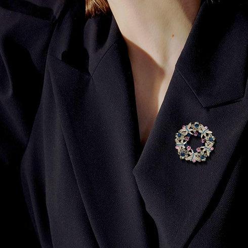 Brooch Pins Butterfly Bauhinia Flower Crystal Rhinestone Lapel Brooches for Women Girls Fashion Jewelry Gift...