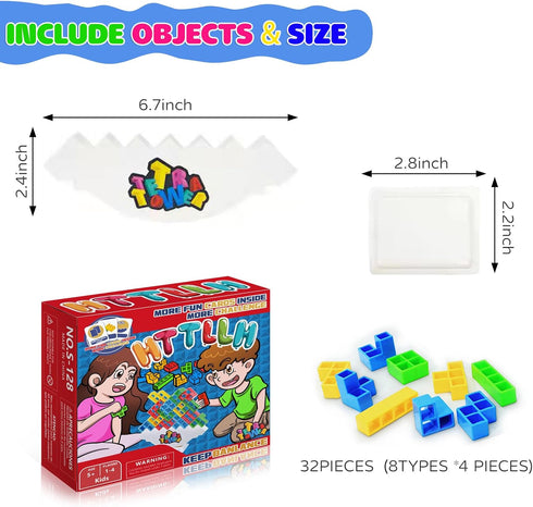 48PCS Tetra Tower Games - Exciting Stacking Board Game for Team Building, Family Parties, and Travel...