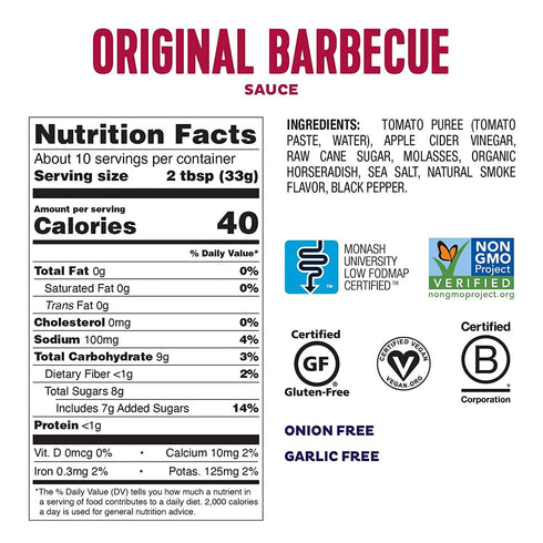 Fody Foods Original BBQ Sauce, Low Fodmap Certified, Sensitive Recipe, Gut & IBS Friendly, 9.8oz, Packaging May Vary...