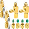 4 Pcs Air Conditioner Ball Valve and Quick Coupler Access Tee 1/4" SAE Adapter Kit Valves Core Tee Adapter with Swivel Connector and Straight Refr...
