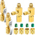 4 Pcs Air Conditioner Ball Valve and Quick Coupler Access Tee 1/4" SAE Adapter Kit Valves Core Tee Adapter with Swivel Connector and Straight Refr...