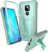 ExoGuard for Moto G Play 2021 Case, Rubber Shockproof Full-Body Cover Case Built-in Screen Protector and Kickstand Compatible with Moto G Play 202...