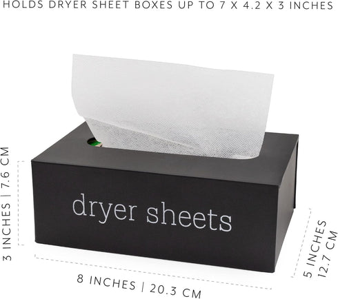 AuldHome Farmhouse Dryer Sheet Dispenser (Black); Countertop Enamelware Fabric Softener Sheet Holder for Laundry Room...