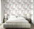 HAOKHOME 93164 Abstract Nordic Peel and Stick Wallpaper Geometric Hydrangea Floral White/Grey/Pink Stick on Home Decor 17.7in x 118in...