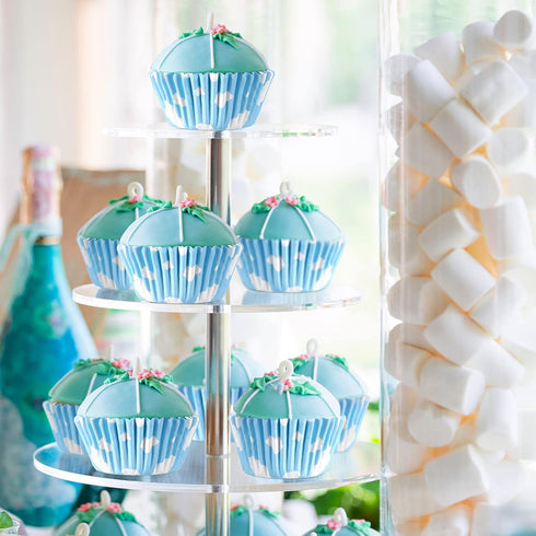 300 count Cloud Blue Cupcake Liners White Light Blue Cupcake Wrappers Paper Blue Muffin Cups Birthday Theme Party Baking Cups Baby Shower Decor Co...