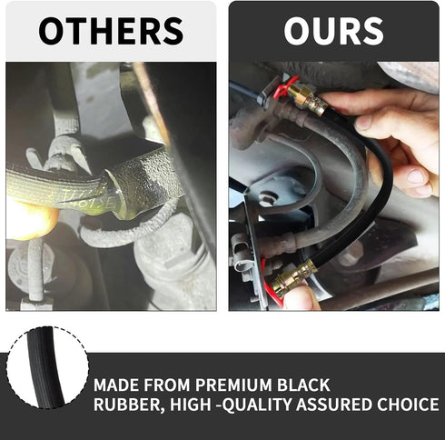 Premium 18-Inch Rubber Brake Hose - Flexible Brake Line, 3/8"-24 External Thread to 3/8"-24 Internal Thread, High Strength and Easy to Install Bra...