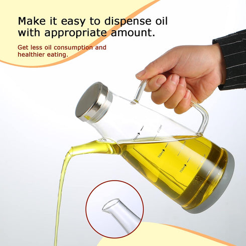Oil Dispenser for Kitchen?25OZ Oil Bottles Cooking Oil Dispenser with Drip Free Spout and Non Slip Bottom Fits in Home,Kitchen,Barbecue,Party (750...