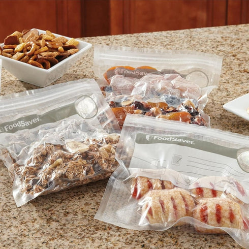 FoodSaver FSFRBZ0316-000 1-Gallon Vacuum Zipper Bags, 12 Count, Multi 2-Pack...