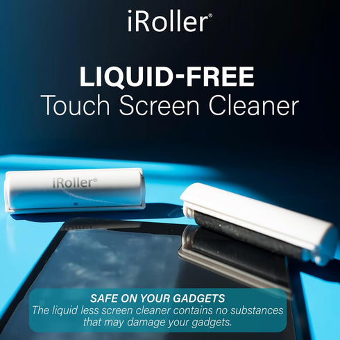 Screen Cleaner by iRoller - No Need for Spray or Wipes - Liquid Free iPad Screen Cleaner Roller Tool - Washable & Reusable - iPhone Screen Cleaner...