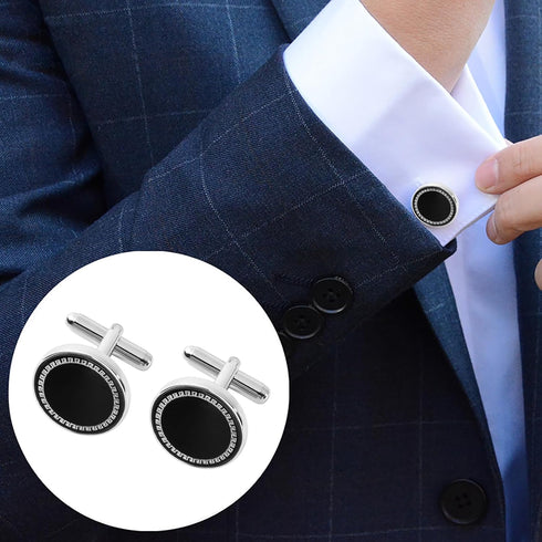 Cufflinks for Men Classic Wedding Business Shirt Cuff Links Silver Gold Black Set Gifts with Box...