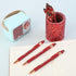 10 Pcs Ballpoint Pens with Pen Holder,Fine Point Smooth Writing Pens,Kawaii Pens For Writing Journaling Taking Notes School Office Home. (Red 10Pc...