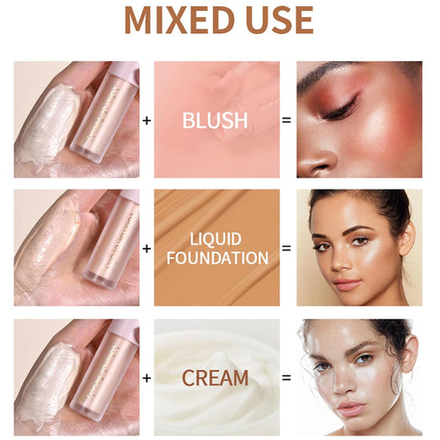 Liquid Highlighter Stick,Natural Face Luminizer Stick,Long Lasting Face Illuminator Highlight Stick,Waterproof Face Shimmer Stick,01...