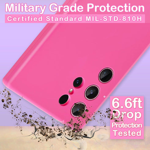 Coolwee Hot Pink Full Body Protective Case for Galaxy S24 Ultra Heavy Duty 3 Layers Rugged Shockproof Women for Samsung Galaxy S24Ultra 6.8 inch S...