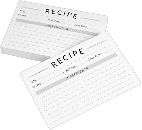 Modern Recipe Cards (Set of 60) - 4x6” Double Sided Premium Thick Card Stock w/Bonus Measuring Chart and PVC Card Protector (4 x 6 inches)...
