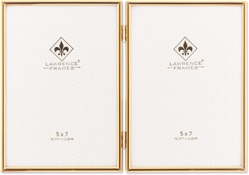 Lawrence Frames Metal Frame, Simply, Gold, 5x7 Double...