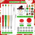 12 Pcs Christmas Beadable Pens, Plastic Bead Pens, Silicone Bead Pens, Snowmen Santa Gingerbread Bead Ballpoint Pen for Office School Women Kids S...