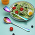 Berglander Rainbow Salad Server Set, Stainless Steel Salad Serving Set with Titanium Colorful Plating, Salad Servers, Salad Spoon, Salad Fork, Pac...