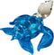 Garden Deco Glow in The Dark Blue Sea Turtle Hand Blown Art Glass Figurine Ornament Sculpture...