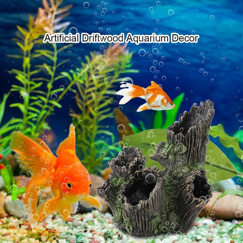 DAUERHAFT Artificial Resin Tree Trunk for Aquarium Driftwood Decoration for Fish Tank Ornaments, Resin Aquarium Accessories(18.00x12.00x21.00)...