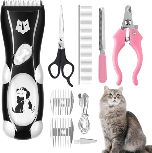 Dog Clippers Low Noise Dog Grooming Kit Pet Shaver for Thick Coats Waterproof Cat Hair Trimmer Professional Grooming Tools...
