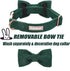 Green Dog Collars for Small Dog,Cute Corduroy Dog Collar with Bow Tie Safety Metal Buckle Adjustable Puppy Collars for Small Medium Large Boy&Girl...