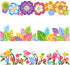 Spring Bulletin Board Border,Spring Borders for Bulletin Board Decorations,Spring Bulletin Board Decorations for Classroom with 200 Glue Point Dot...